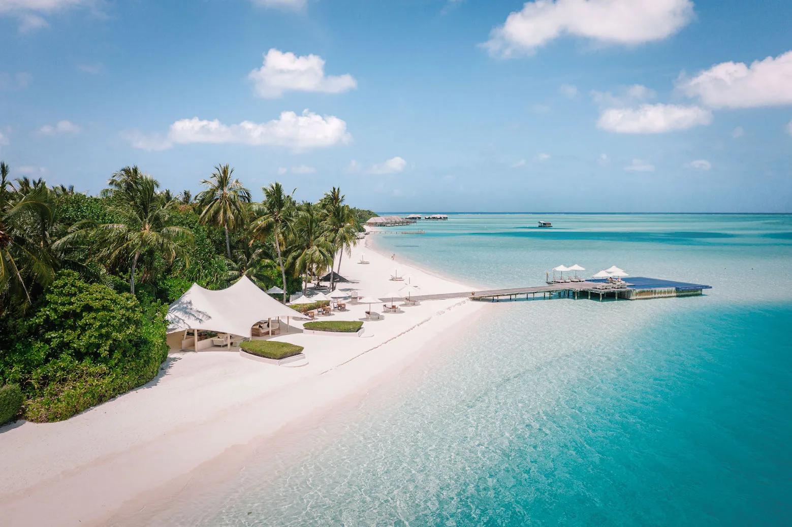 Aerial view of Conrad Maldives Rangali Island